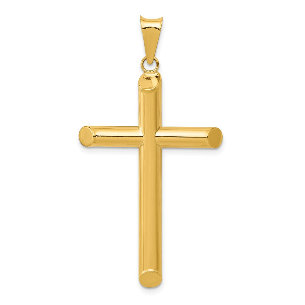 14k Yellow Gold 24 mm 3-D Polished Hollow Cross Pendant (1.63 grams)