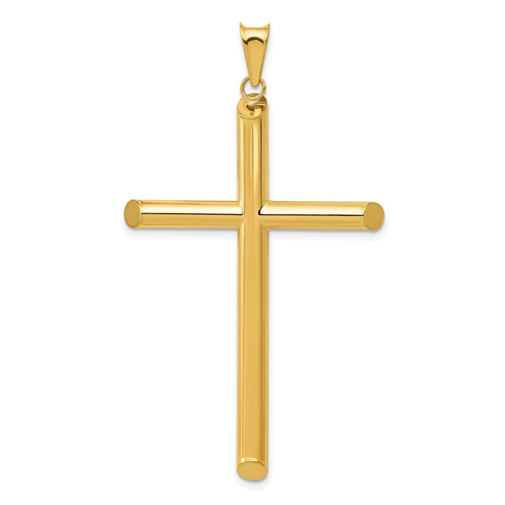 14k Yellow Gold 32 mm 3-D Polished Hollow Cross Pendant (2.26 grams)