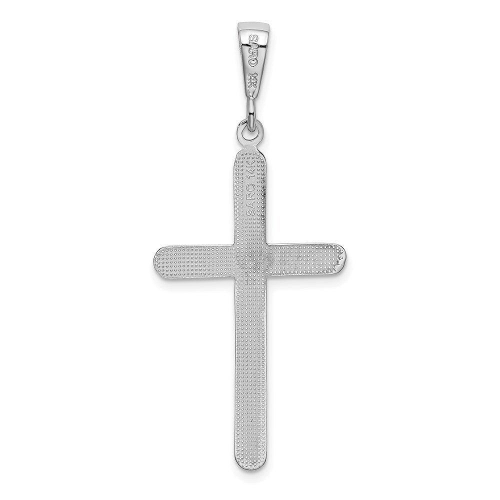 14k White Gold 19.25 mm Cross Pendant (2.17 grams)