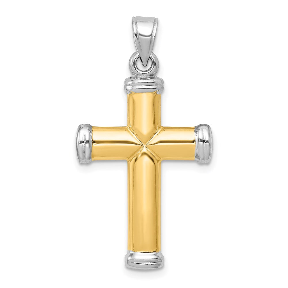 14k Two-tone 18.5 mm  Reversible Cross (1.21 grams)