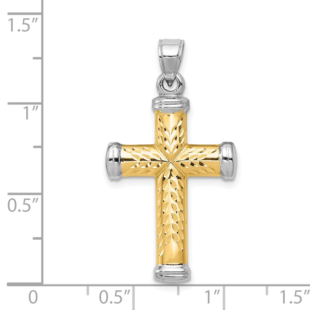 14k Two-tone 18.5 mm  Reversible Cross (1.21 grams)