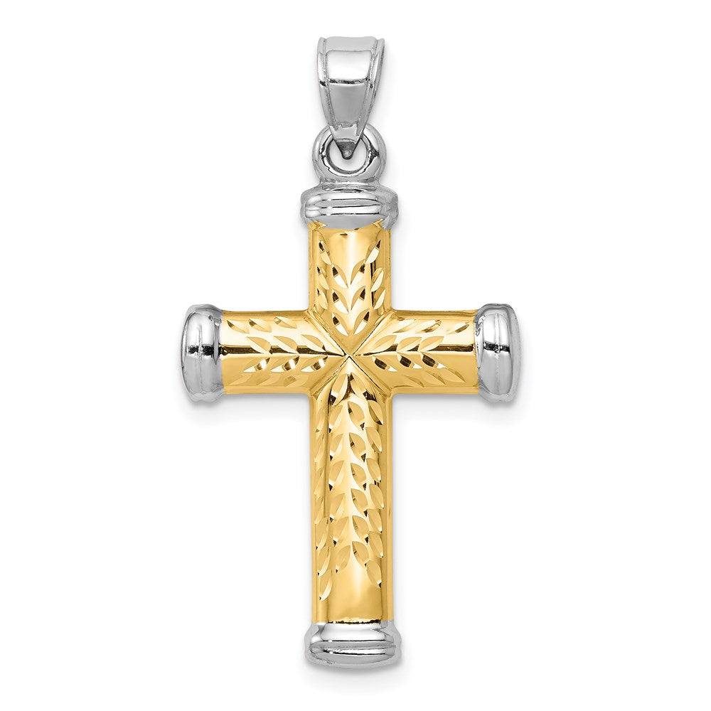 14k Two-tone 18.5 mm  Reversible Cross (1.21 grams)