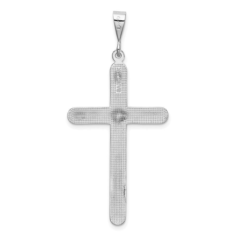 14k White Gold 23 mm Cross Pendant (3.6 grams)