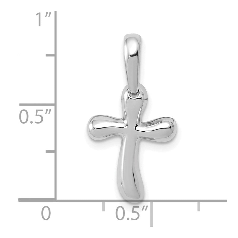 14k White Gold 15 mm Small Freeform Cross Pendant (1.11 grams)