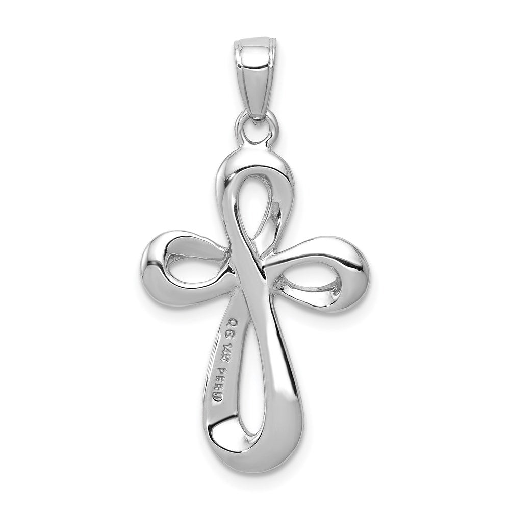 14k White Gold 18 mm Cross Pendant (2.42 grams)