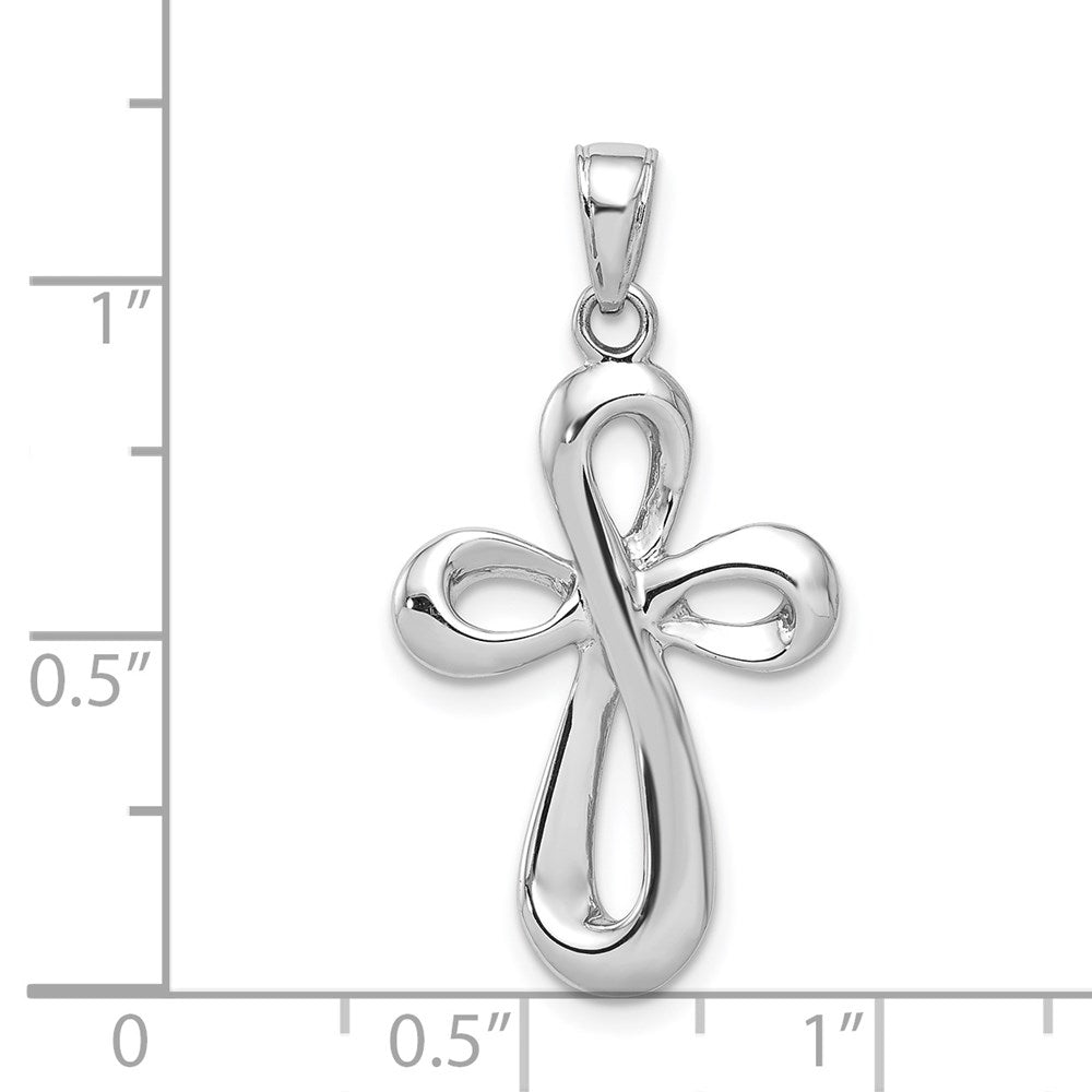 14k White Gold 18 mm Cross Pendant (2.42 grams)