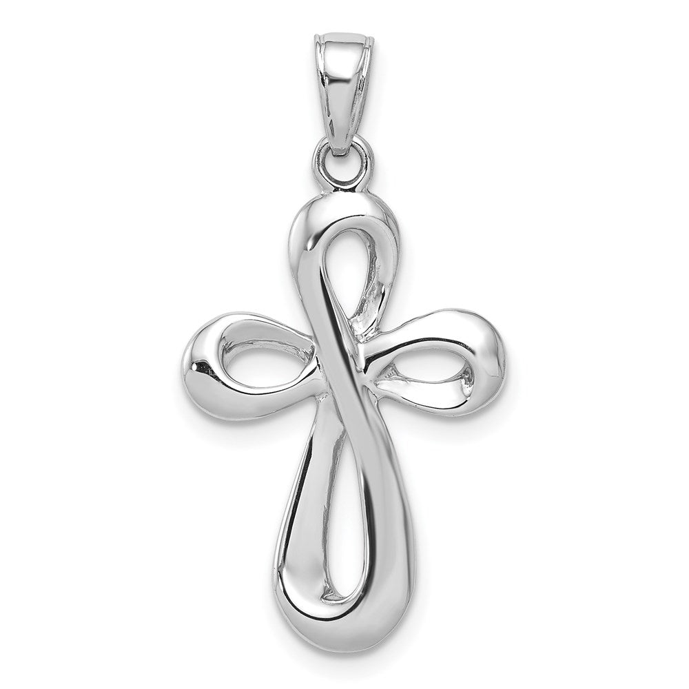 14k White Gold 18 mm Cross Pendant (2.42 grams)