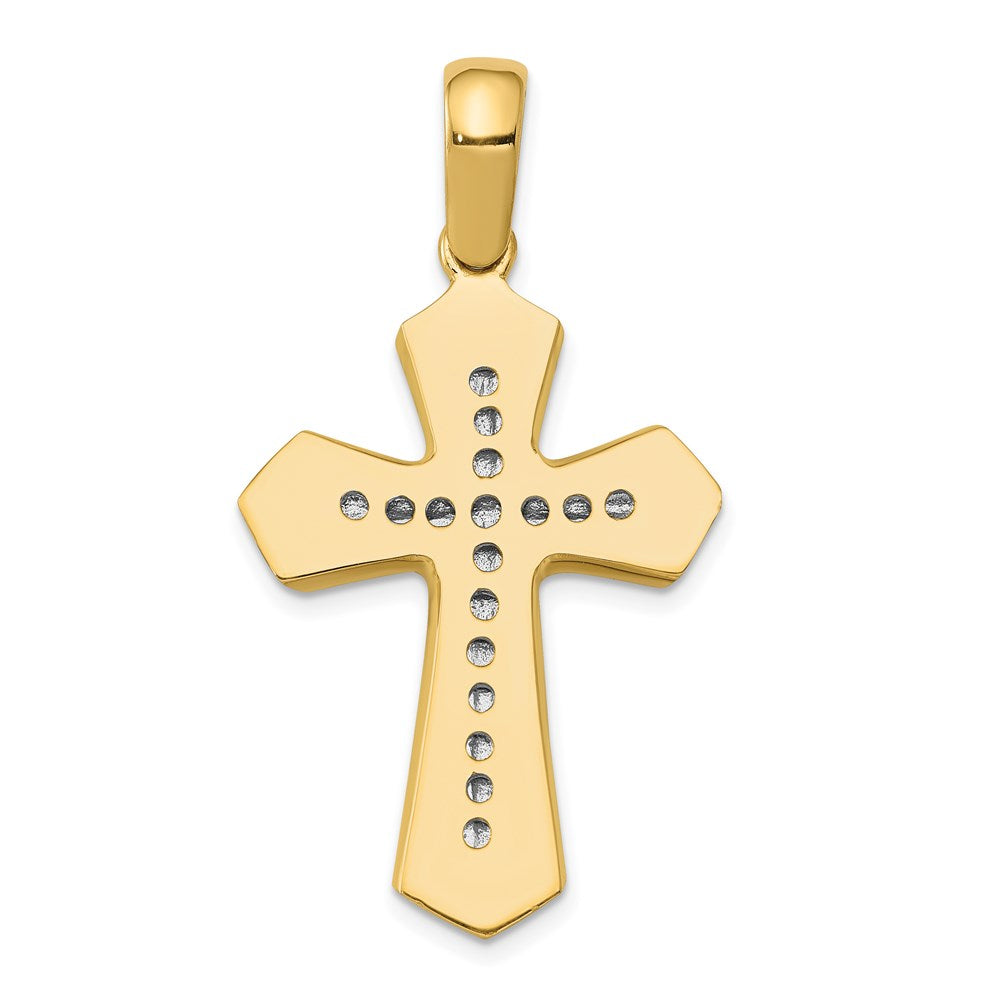 14k Two-tone 21 mm Solid Cross Pendant (5.82 grams)