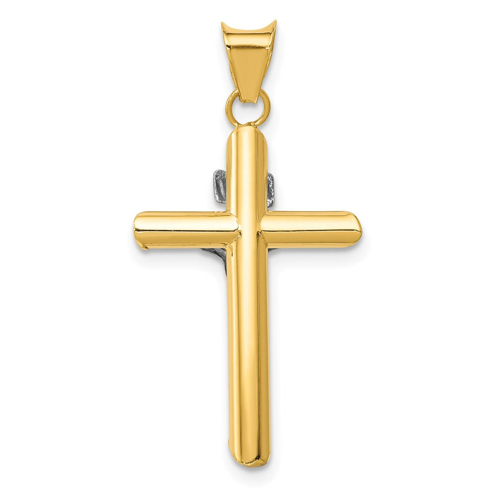 14k Two-tone 17 mm  Inri Crucifix Pendant (1.19 grams)