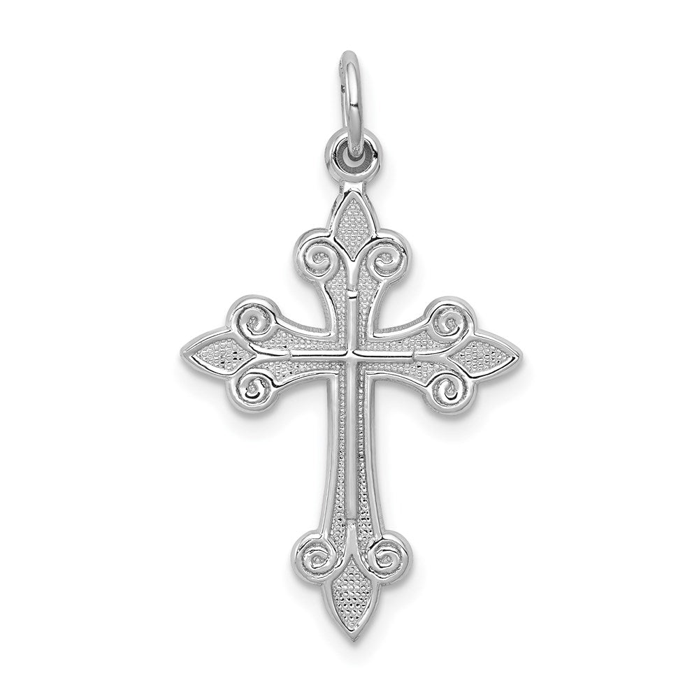 14k White Gold 16 mm Cross Pendant (0.96 grams)