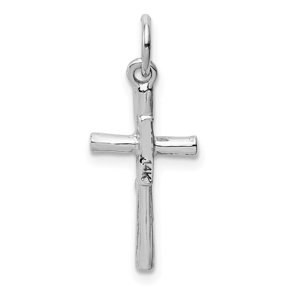 14k White Gold 11 mm Crucifix Pendant (0.91 grams)