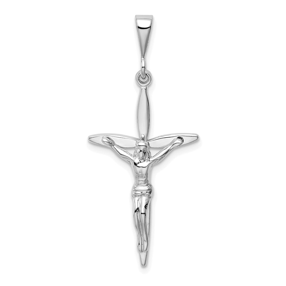 14k White Gold 18 mm Passion Crucifix Pendant (1.91 grams)