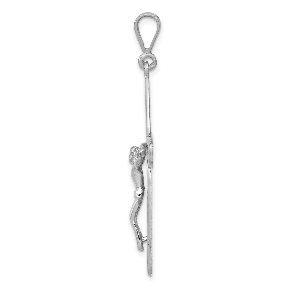 14k White Gold 22 mm Crucifix Pendant (3.22 grams)