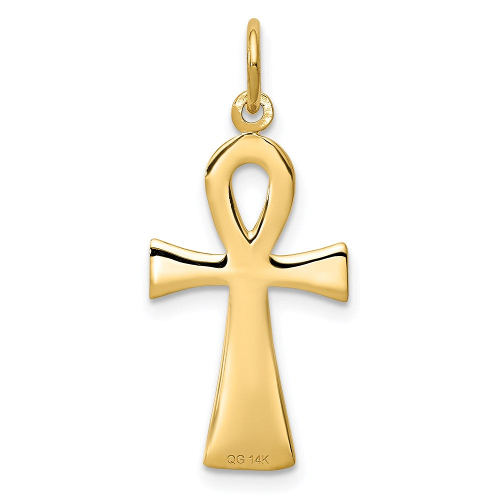 14k Yellow Gold 12 mm Ankh Cross Charm (0.93 grams)