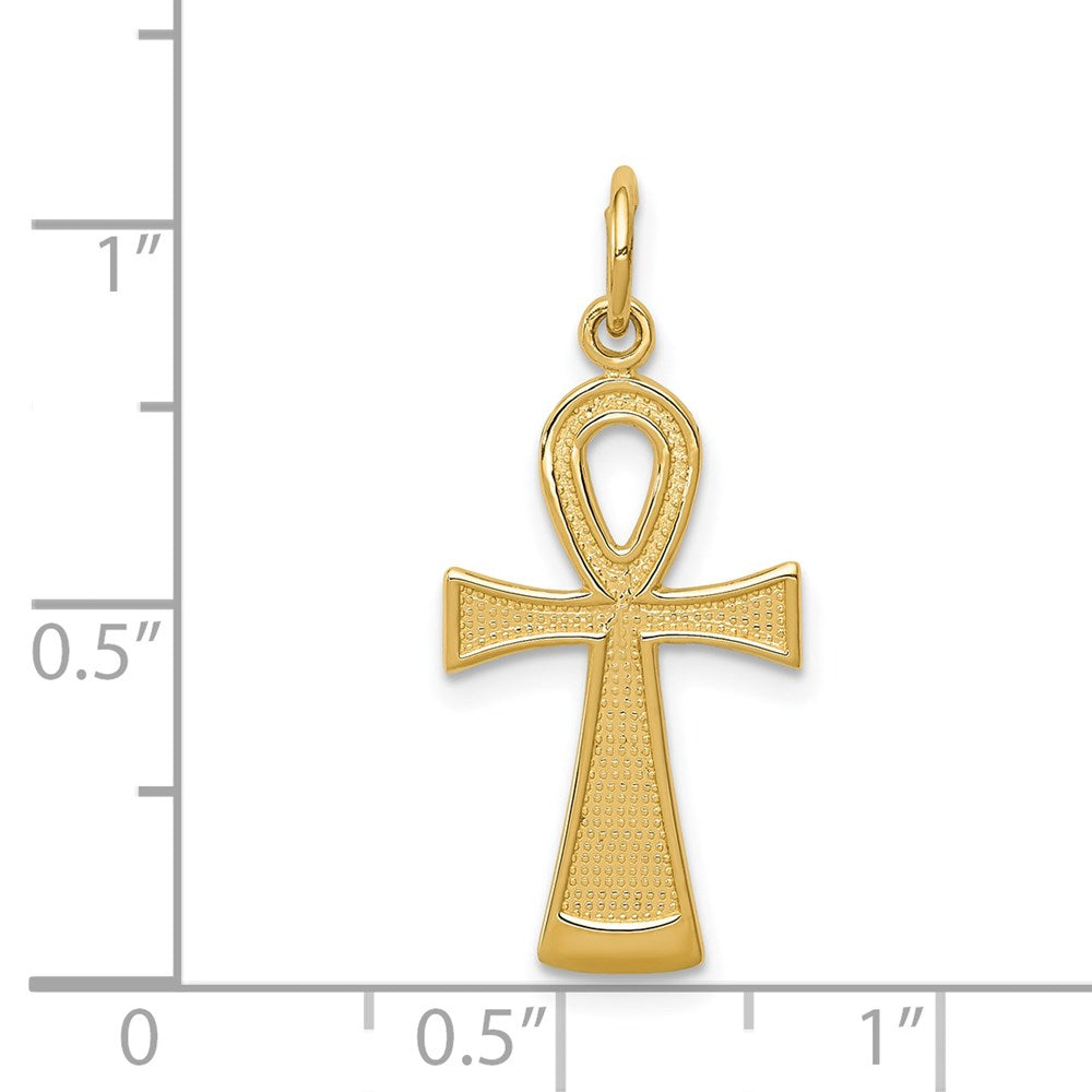 14k Yellow Gold 12 mm Ankh Cross Charm (0.93 grams)