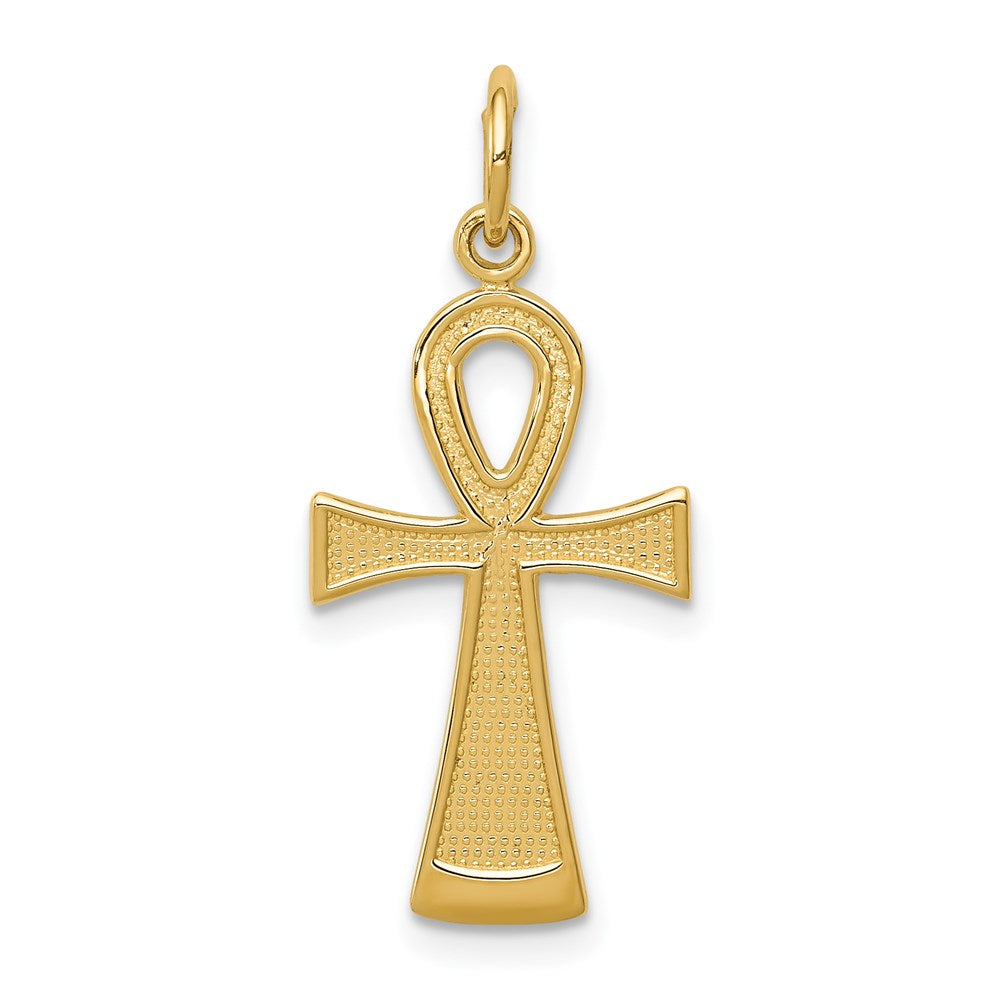 14k Yellow Gold 12 mm Ankh Cross Charm (0.93 grams)