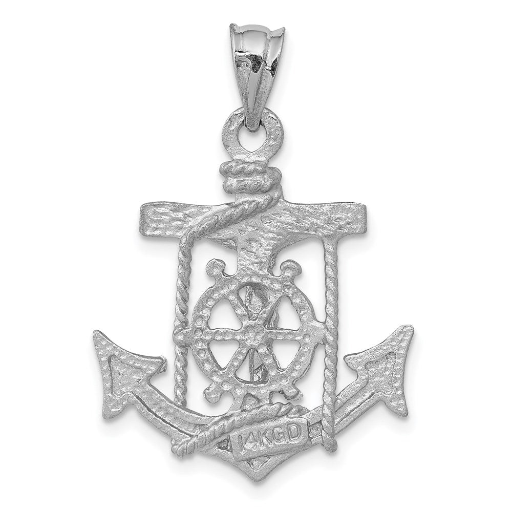 14k White Gold 22 mm Mariners Cross Pendant (2.77 grams)