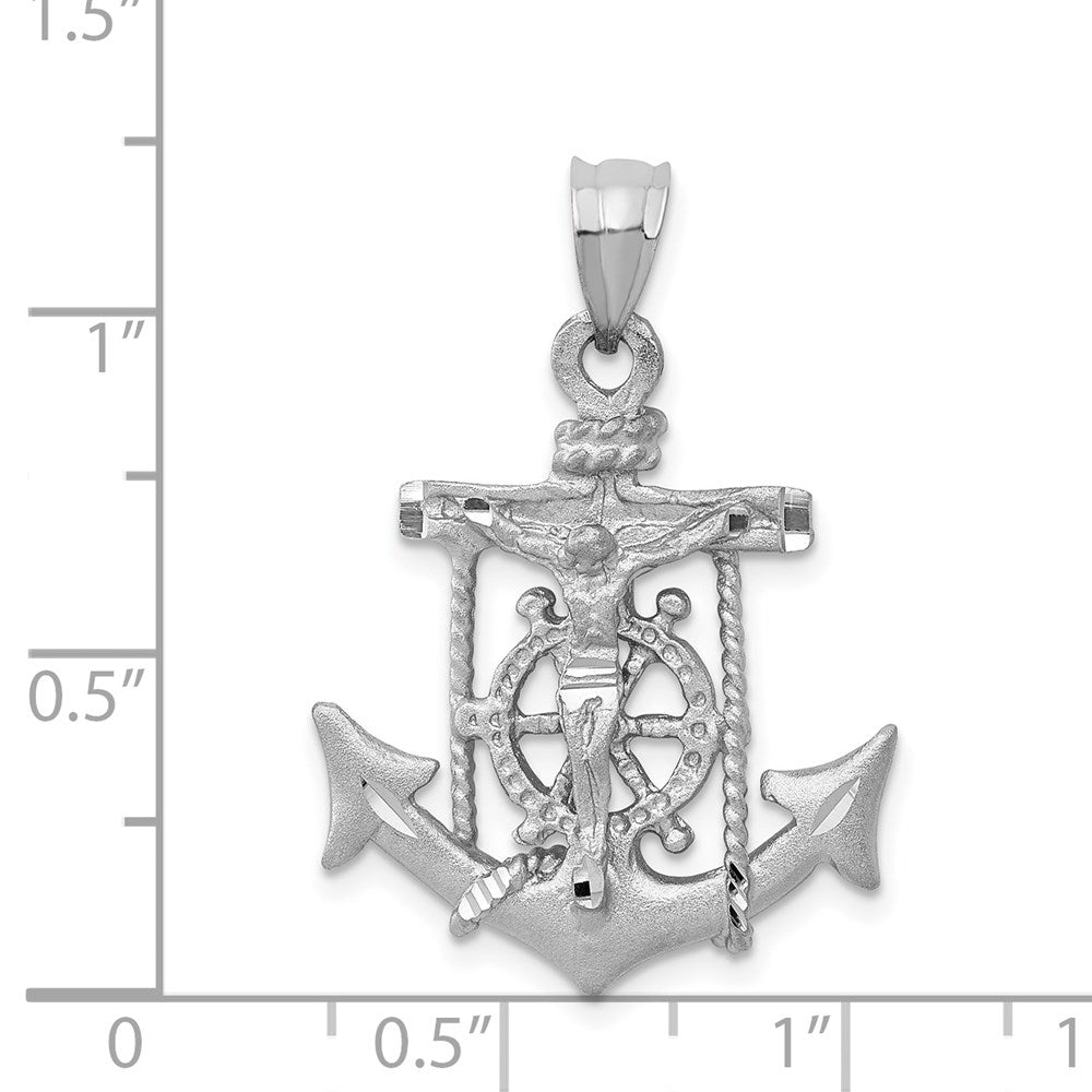 14k White Gold 22 mm Mariners Cross Pendant (2.77 grams)