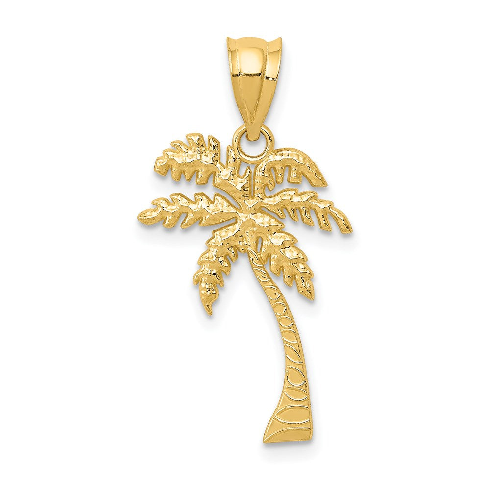 14k Yellow Gold 13.5 mm Mini Palm Tree Pendant (0.61 grams)