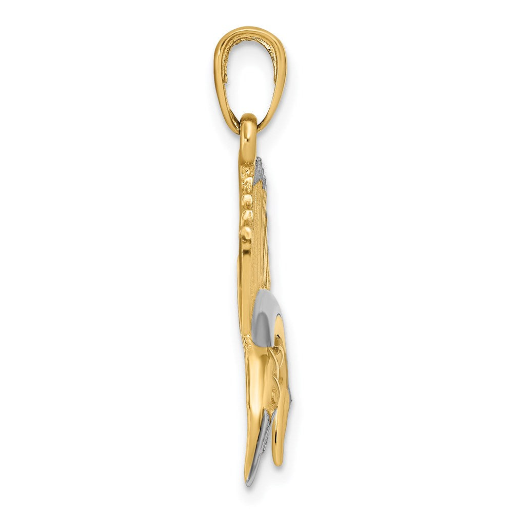 14k Yellow & Rhodium 30 mm  Sailfish Pendant (2.82 grams)