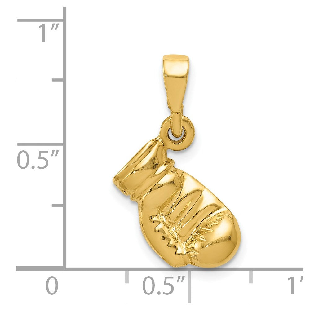 14k Yellow Gold 13.16 mm Boxing Glove Pendant (1.16 grams)