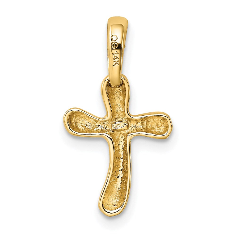 14k Yellow Gold 12 mm Small Freeform Cross (1.22 grams)