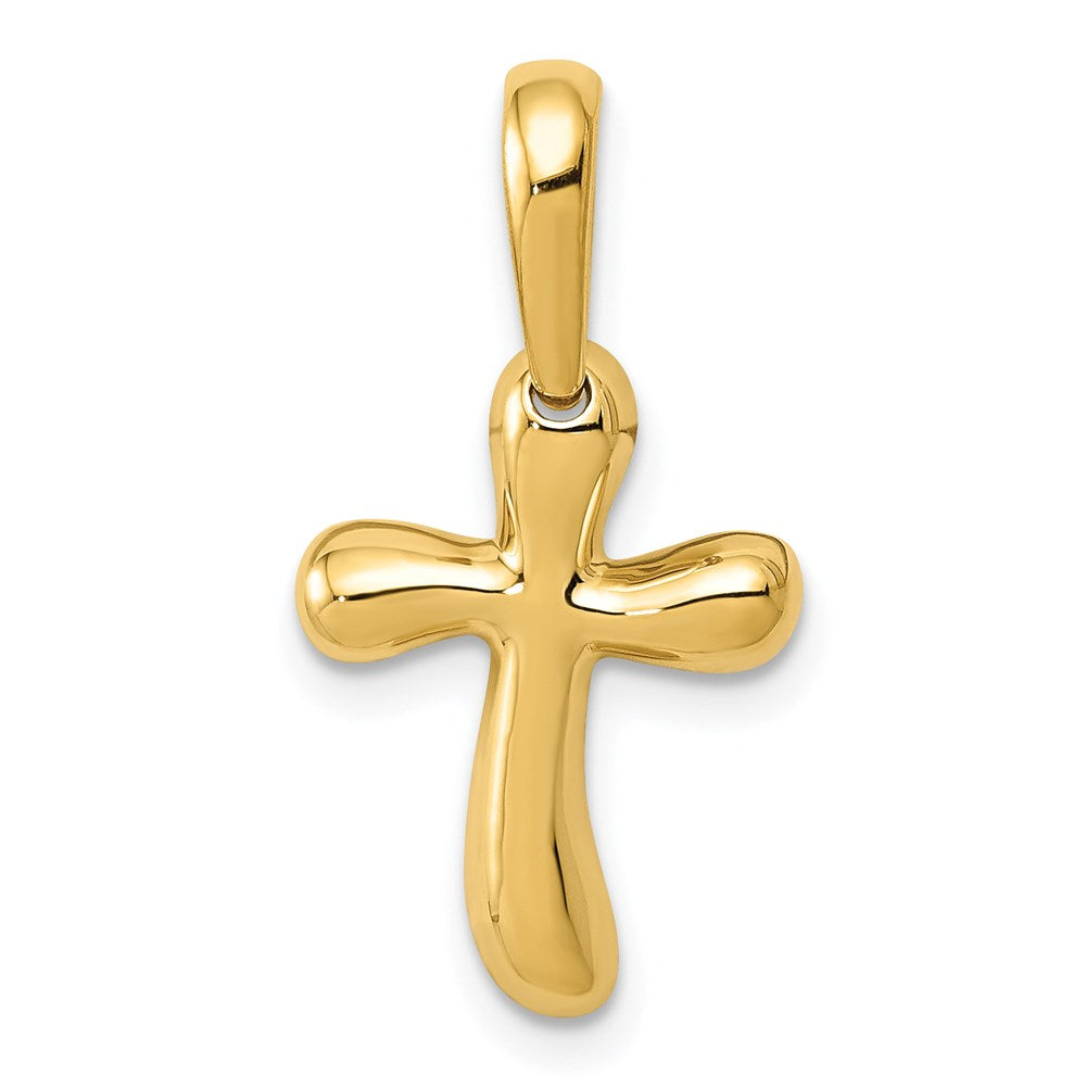 14k Yellow Gold 12 mm Small Freeform Cross (1.22 grams)