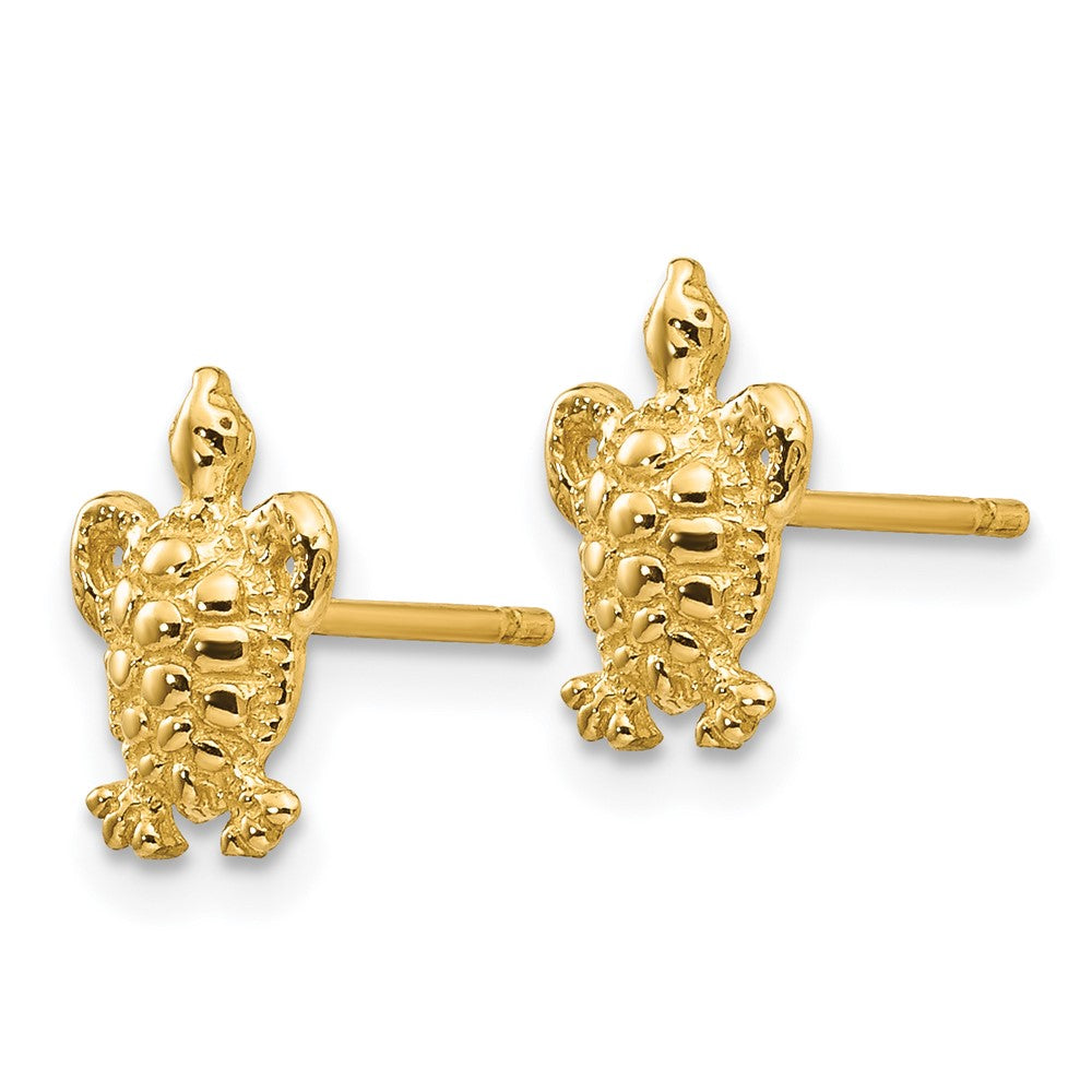 14k Yellow Gold 6 mm Mini Turtle Post Earrings (1 grams)