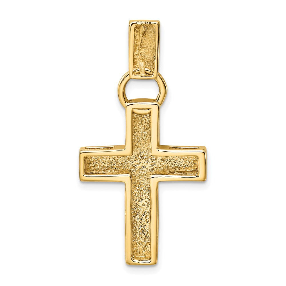 14K Yellow Gold 20.4 mm Hollow Cross Pendant 6.2 grams