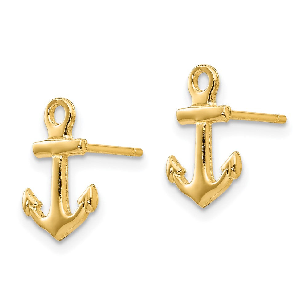 14k Yellow Gold 8 mm Anchor Post Earrings (1.08 grams)