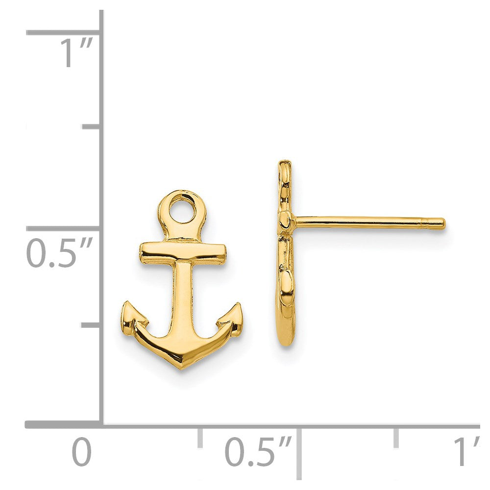 14k Yellow Gold 8 mm Anchor Post Earrings (1.08 grams)