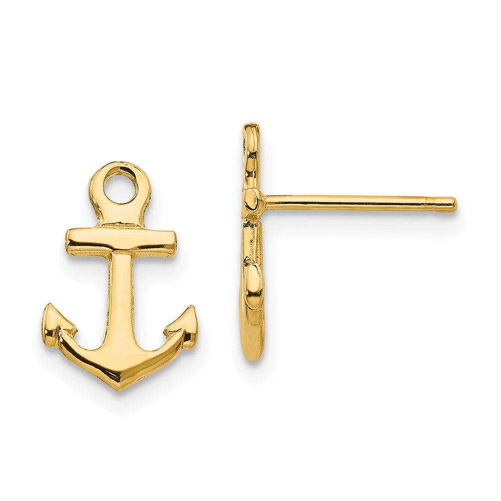 14k Yellow Gold 8 mm Anchor Post Earrings (1.08 grams)