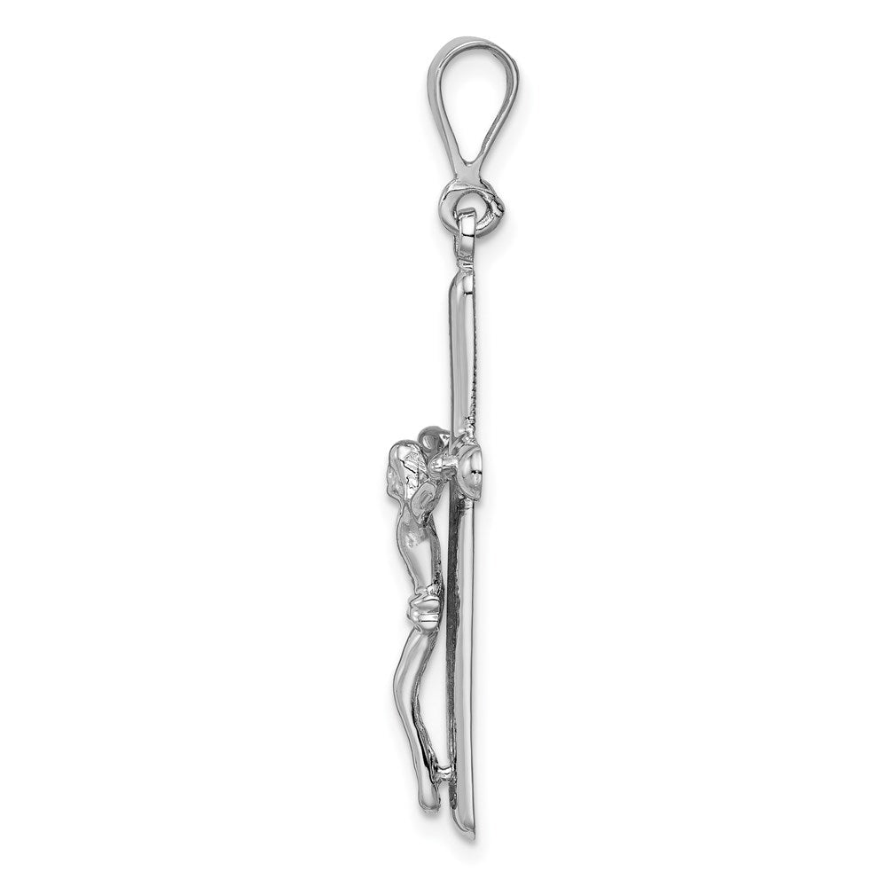 14k White Gold 17 mm Crucifix Pendant (2.56 grams)
