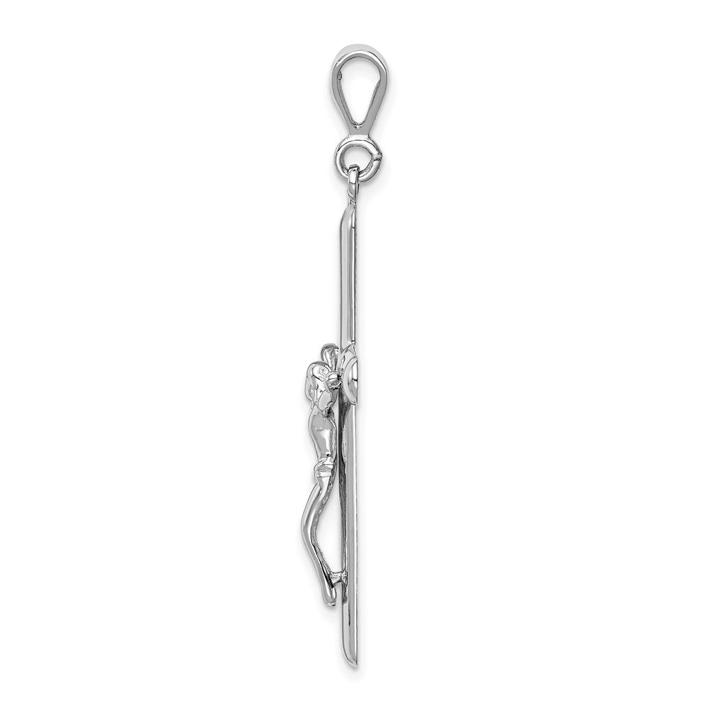 14k White Gold 21 mm Crucifix Pendant (3.09 grams)