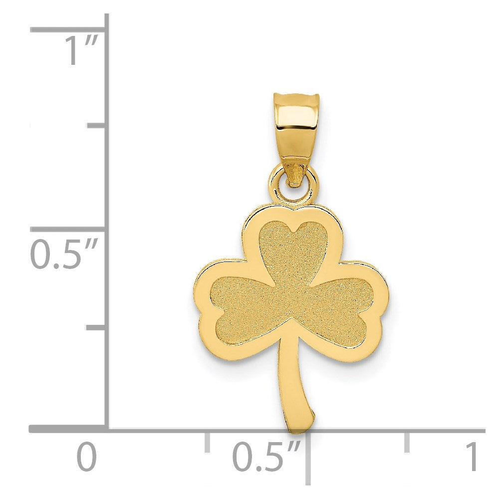 14k Yellow Gold 12 mm 3 Leaf Clover Pendant (0.83 grams)