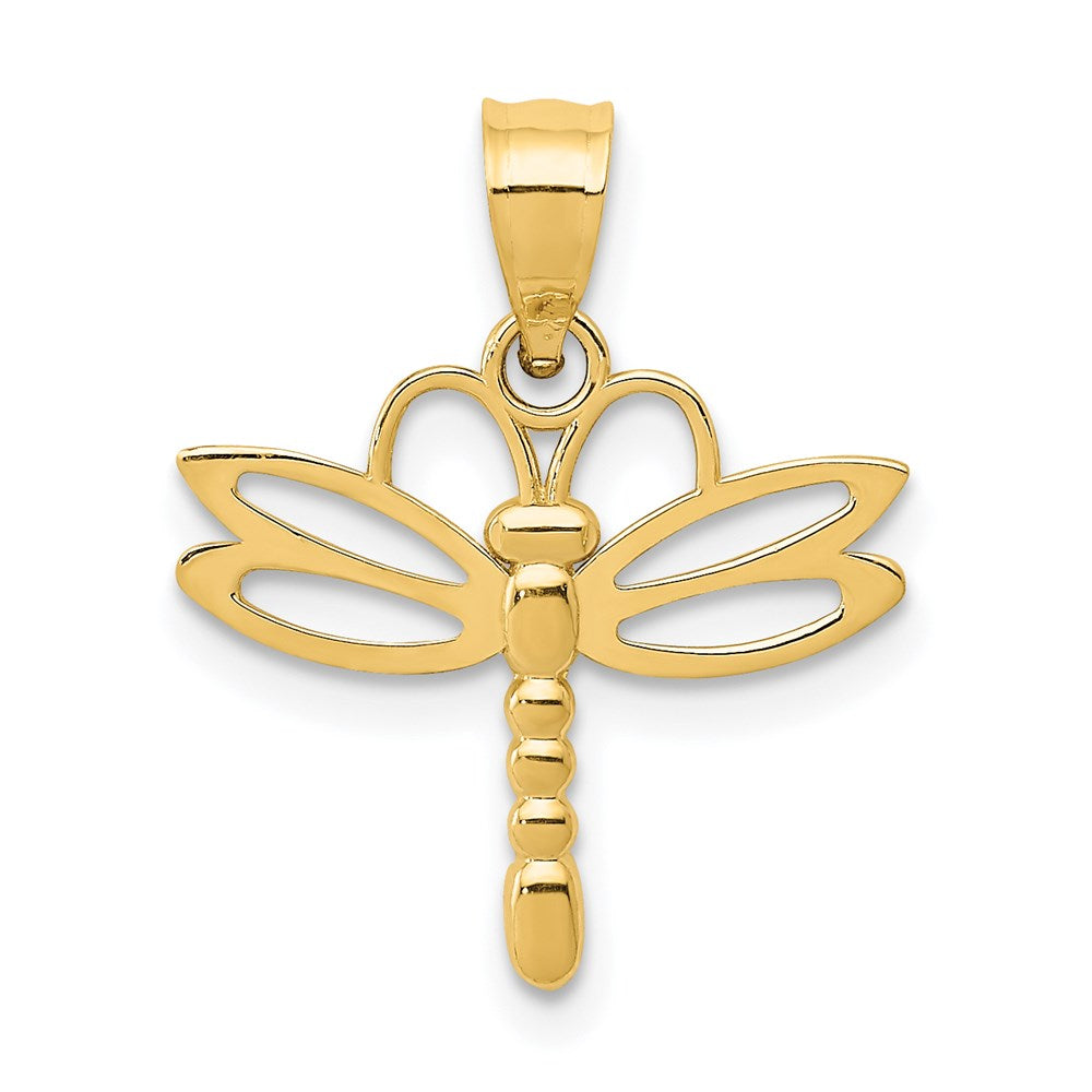 14k Yellow Gold 16 mm Dragonfly Pendant (0.6 grams)