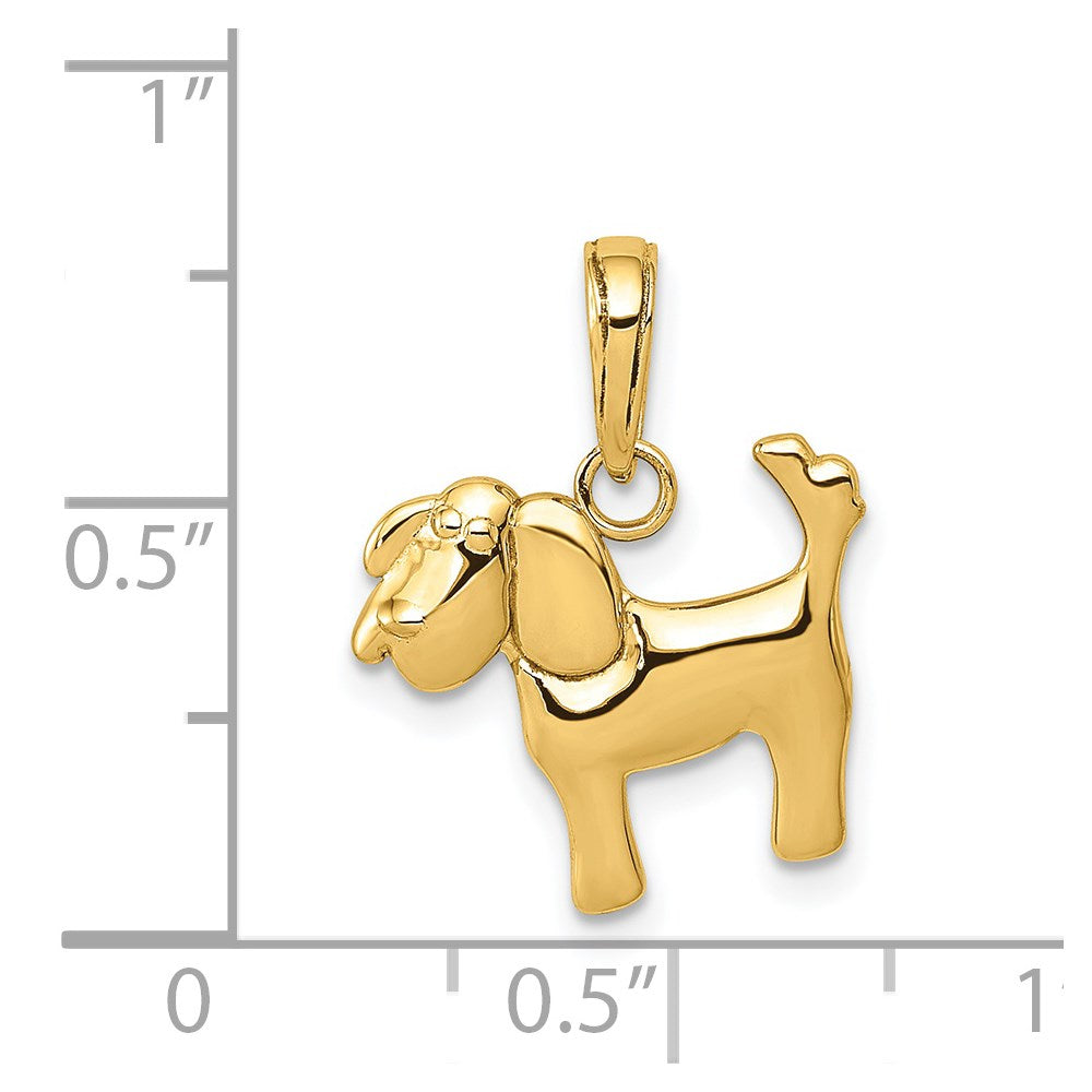 14k Yellow Gold 15 mm Polished Dog Charm (0.89 grams)