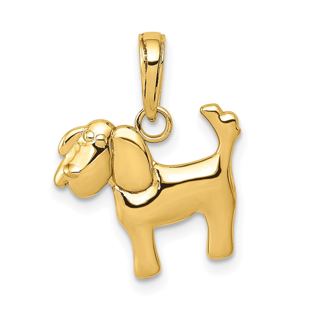 14k Yellow Gold 15 mm Polished Dog Charm (0.89 grams)