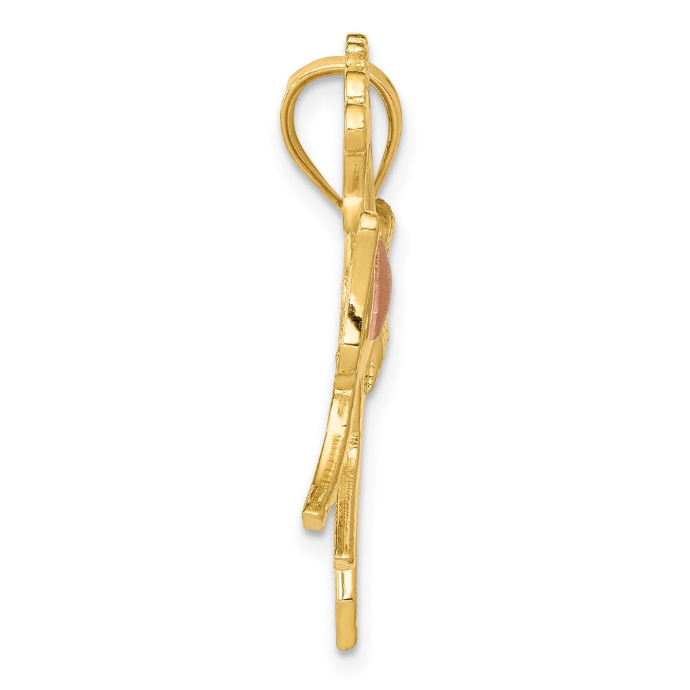 14k Yellow and Rose Gold Horse with Heart Charm (1.64 grams)