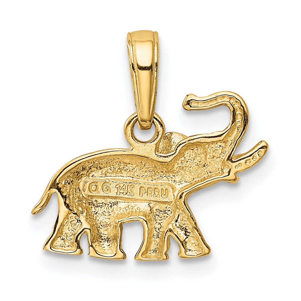 14k Yellow Gold 17 mm Polished Elephant Charm (1.21 grams)