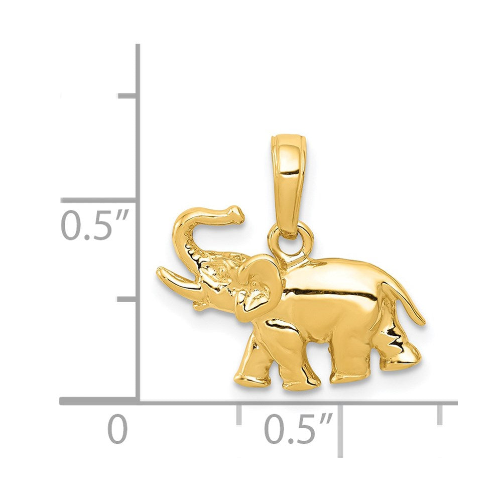 14k Yellow Gold 17 mm Polished Elephant Charm (1.21 grams)