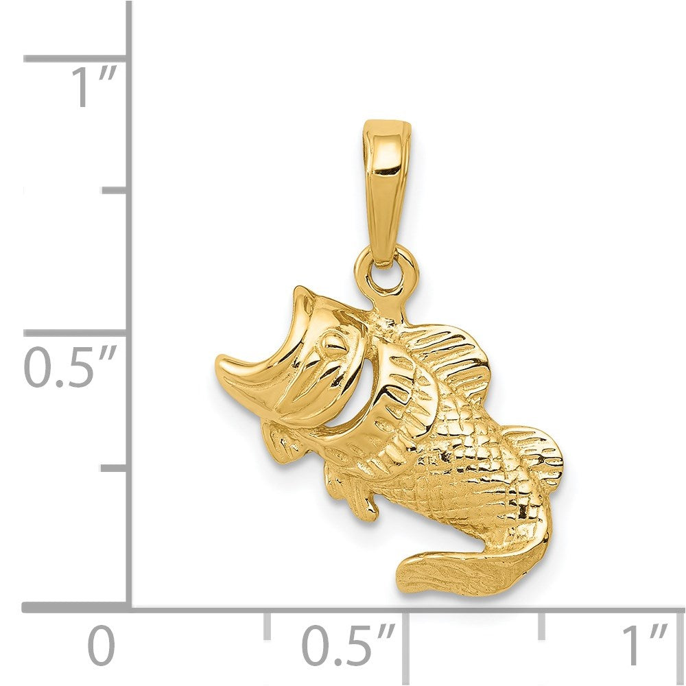 14k Yellow Gold 18 mm Small Fish Charm (1.56 grams)