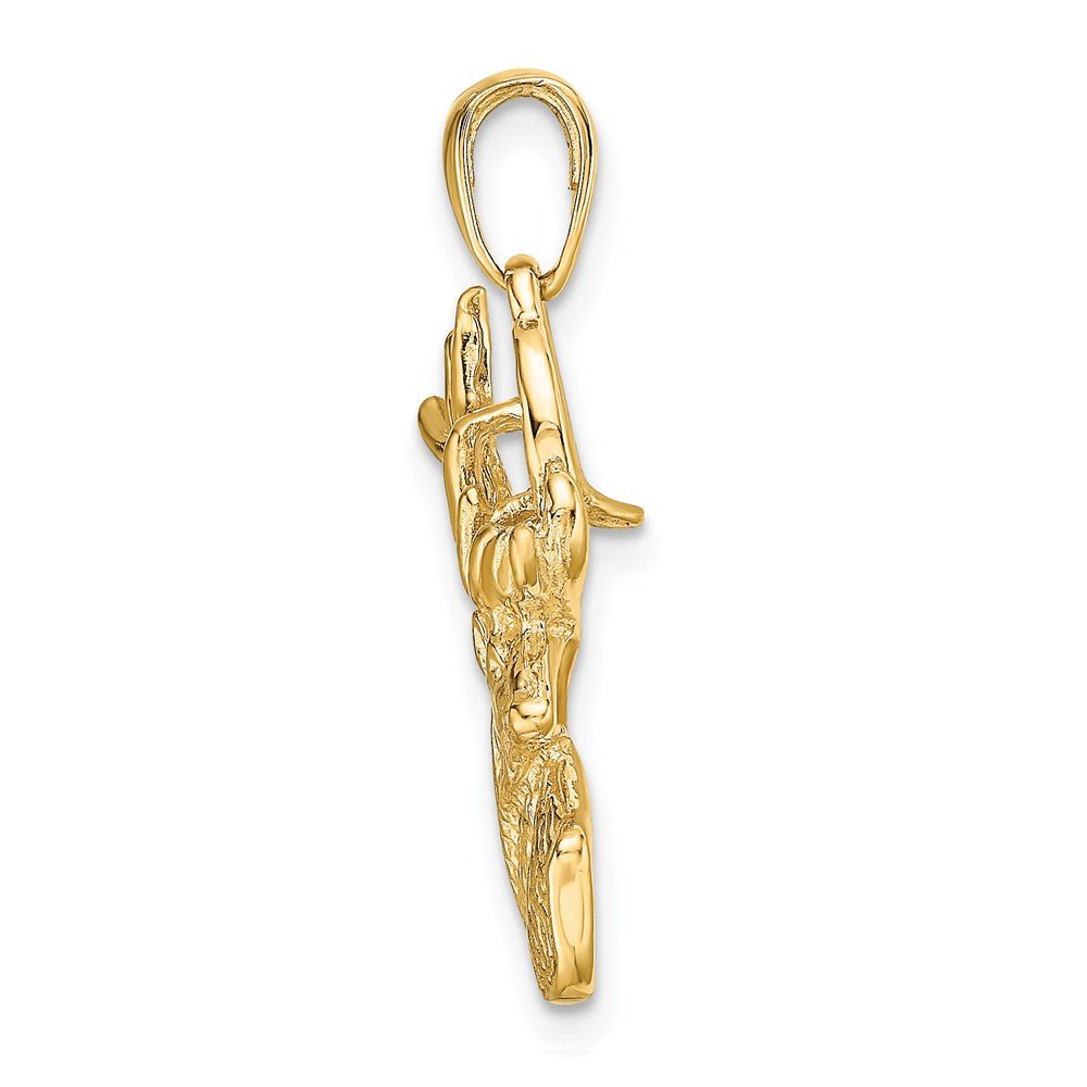 14k Yellow Gold 16 mm Polished Deer Head Charm (2.2 grams)