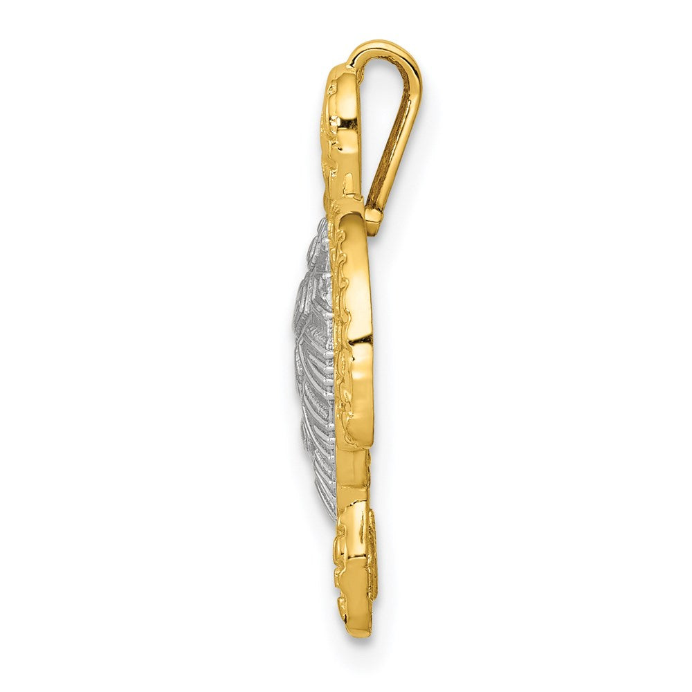 14k Two-tone 18 mm Two-Tone Turtle Pendant Slide (1.37 grams)