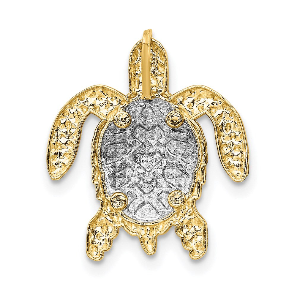 14k Two-tone 18 mm Two-Tone Turtle Pendant Slide (1.37 grams)