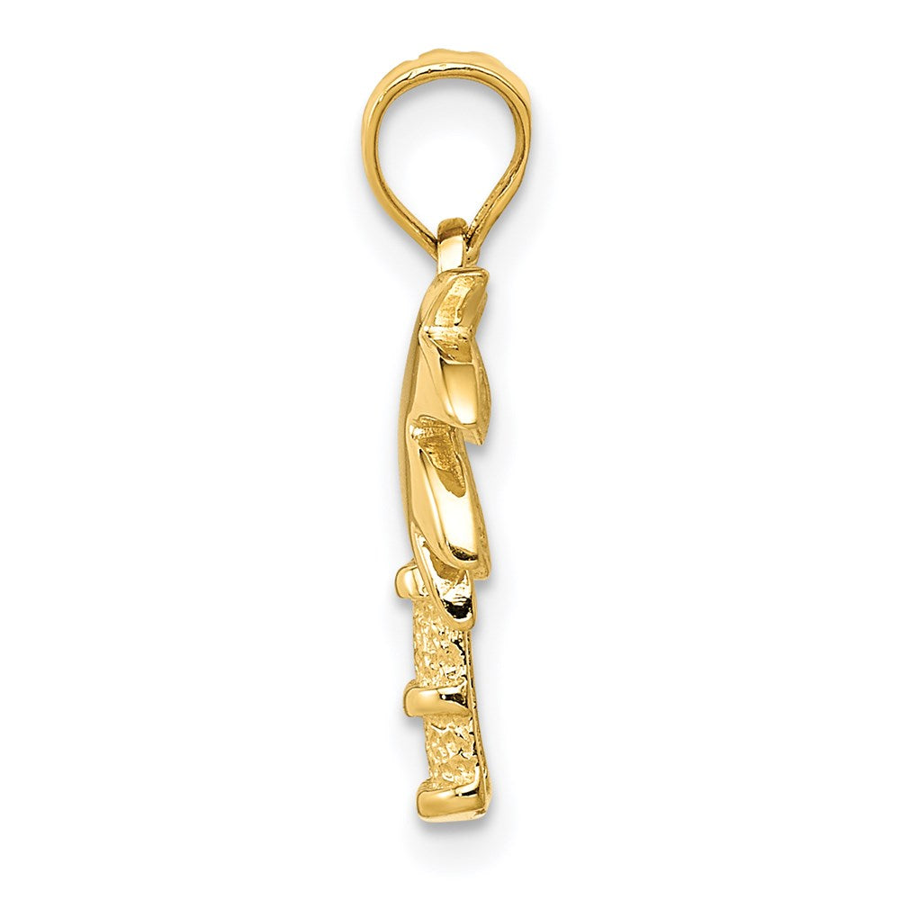 14k Yellow Gold 12 mm Palm Tree (1.03 grams)