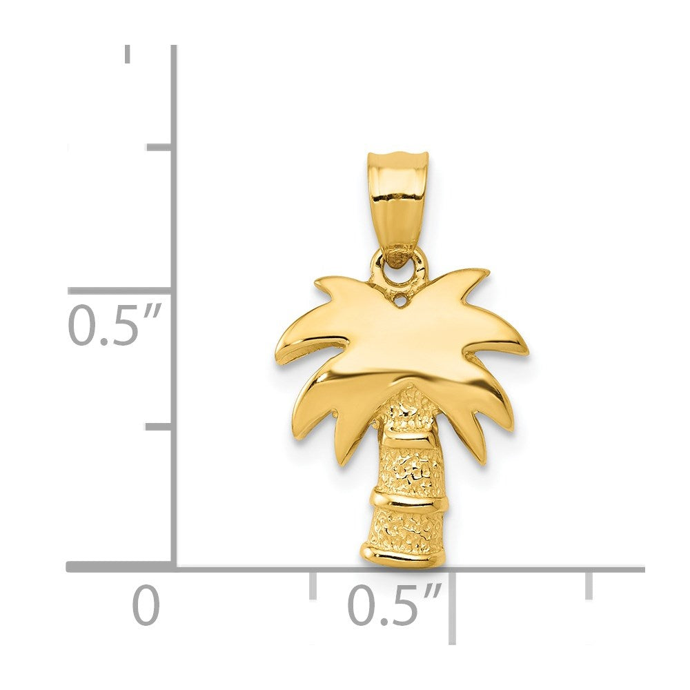 14k Yellow Gold 12 mm Palm Tree (1.03 grams)