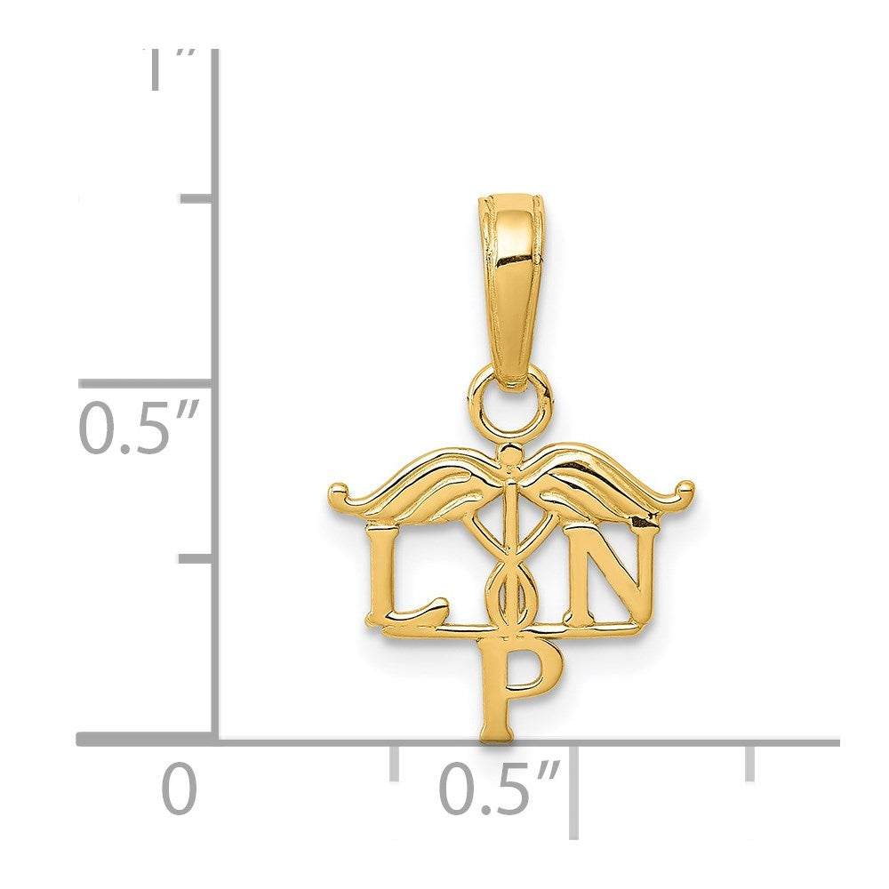 14k Yellow Gold 12 mm LPN Symbol Pendant (0.57 grams)