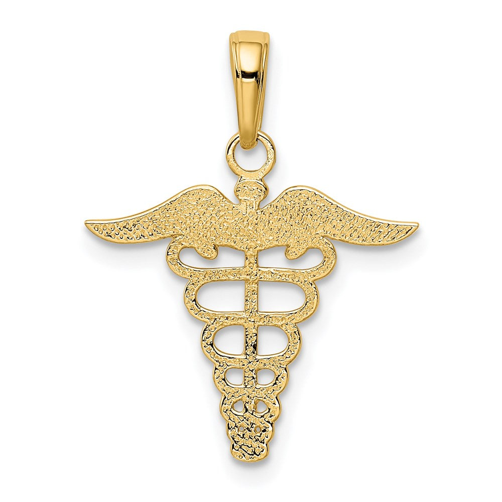 14k Yellow Gold 19 mm Caduceus Charm (0.83 grams)