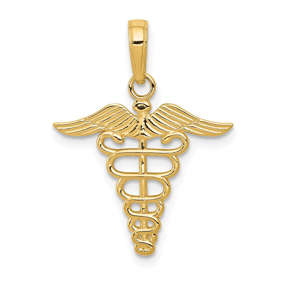 14k Yellow Gold 19 mm Caduceus Charm (0.83 grams)